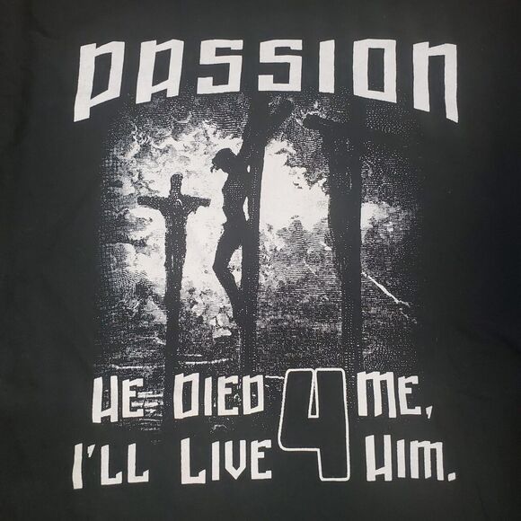Vintage 90s Jesus Tee Sz XL Died 4 Me Live 4 Him T-Shirt Cross Crucifixion - Picture 2 of 4